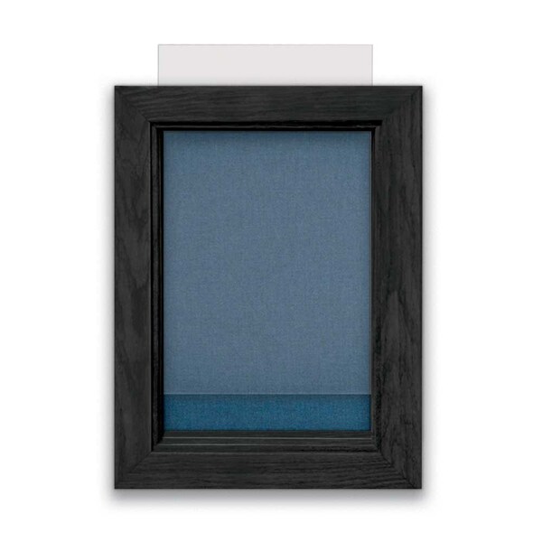 Indoor Enclosed Combo Board, 72"x36", Black Frame/White Porc & Rubber